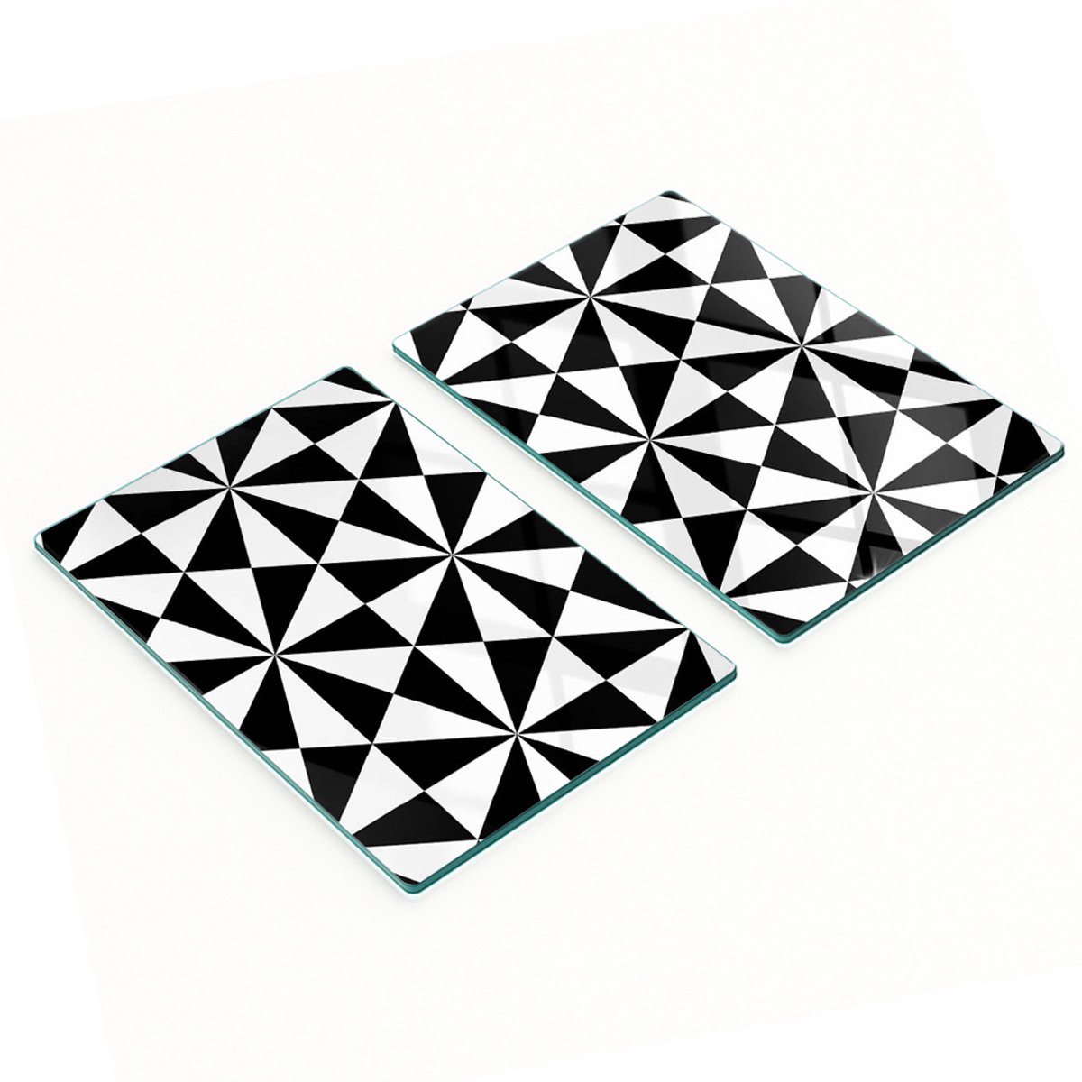 Duurzame en stijlvolle glazen borden met geometrisch patroon 2x40x52 cm
