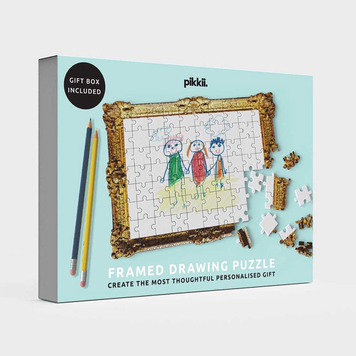 pikkii Masterpiece Framed Drawing Jigsaw Puzzle – Premium Legpuzzel voor Volwassenen | Kunstdesign | Cadeau voor Puzzelliefhebbers 15x21x0.3cm 150gr