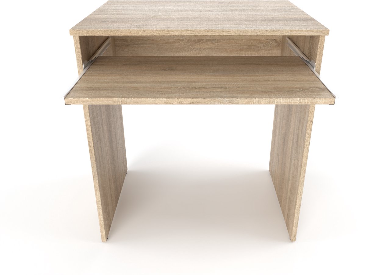 Klein computerbureau van Sonoma eikenhout, 68 cm, 1 plank, geschikt voor school en gaming.