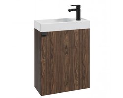 Badplaats Toiletmeubel Keno 50 x 23 cm – Walnoot Bruin – Fonteinmeubel met Wastafel