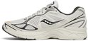 Witte Saucony Guide 7 sneaker met mesh, zwarte en gouden accenten.