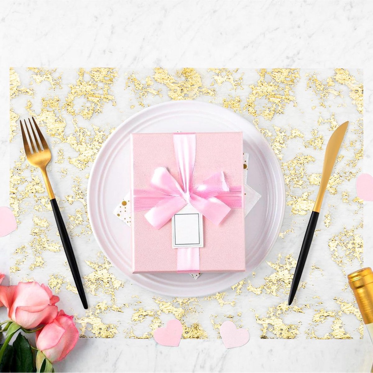 Goudkleurige Metallic Tafelloper 28 cm x 20m - Feestdecoratie Bruiloft & Diner
