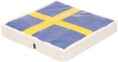 Servetten Zweden - 20x - 33 cm - papier - vlag - Landen thema versiering - Zweden tafeldecoratie servetjes