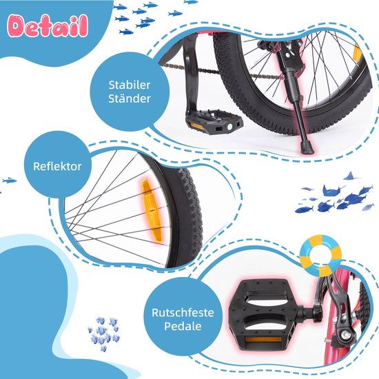 Kinder Mountainbike - 20 Inch - 6 Versnellingen - V-Bremse voor Jongens en Meisjes van AMIGO — afbeelding 5