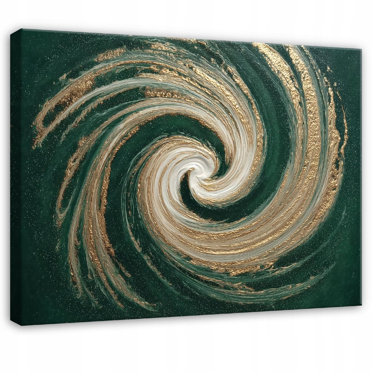 WALLARENA Schilderij op canvas - 40x30 cm - abstract groen goud - Geschikt voor slaapkamer en woonkamer Veelkleurig
