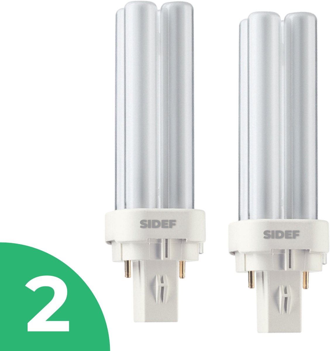 Sidef Stick Spaarlamp G24q-3 (4 pin) PL-C / Dulux D/E - 26W - Warm Wit Licht (3000K) - 1780 lm - 10 jaar - Niet Dimbaar - 2 stuks - Bespaar op energiekosten