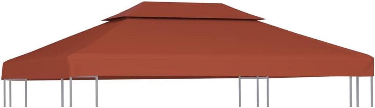 2-laags Vervangend Overkappingdoek 4x3 m Terracotta 310 g/m²