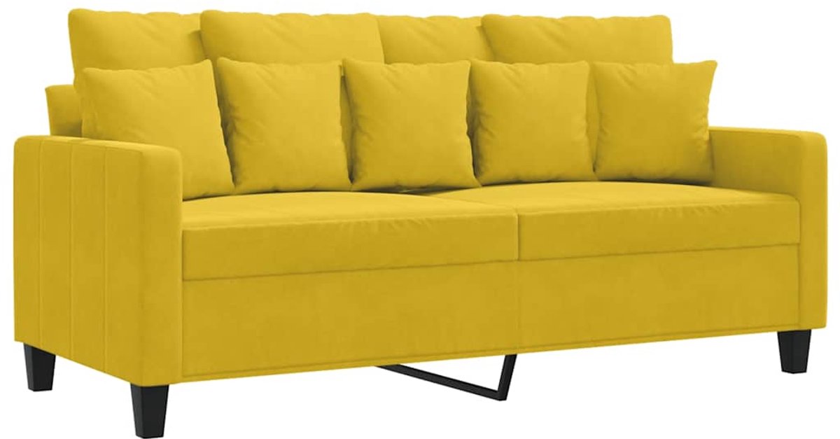 vidaXL Tweezitsbank - 140 - cm - fluweel - geel