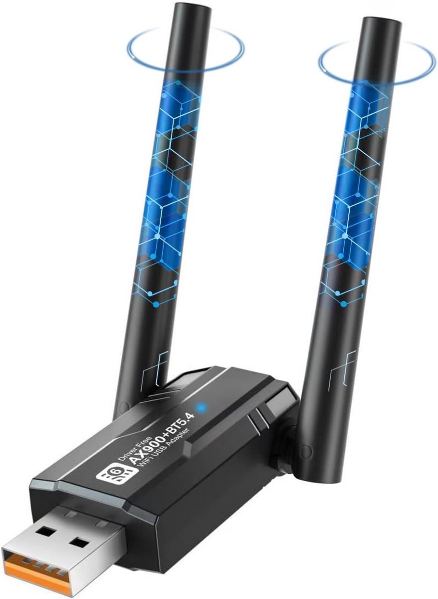 Snelle WiFi 6 en Bluetooth 5.4 USB Adapter voor PC & Laptop - Dual Band AC, Hoge Snelheid 900Mbps
