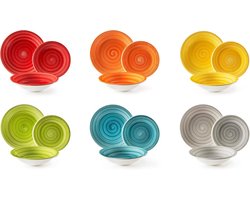 Excelsa Old Italy Full Color Plate Service 18-Piece