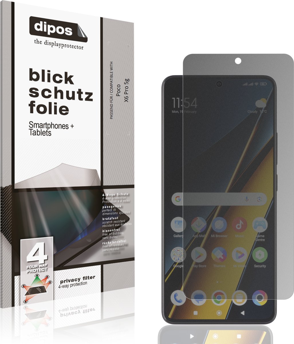 dipos – Matte Privacy Screenprotector geschikt voor Poco X6 Pro 5g | Anti-Spy Beschermfolie