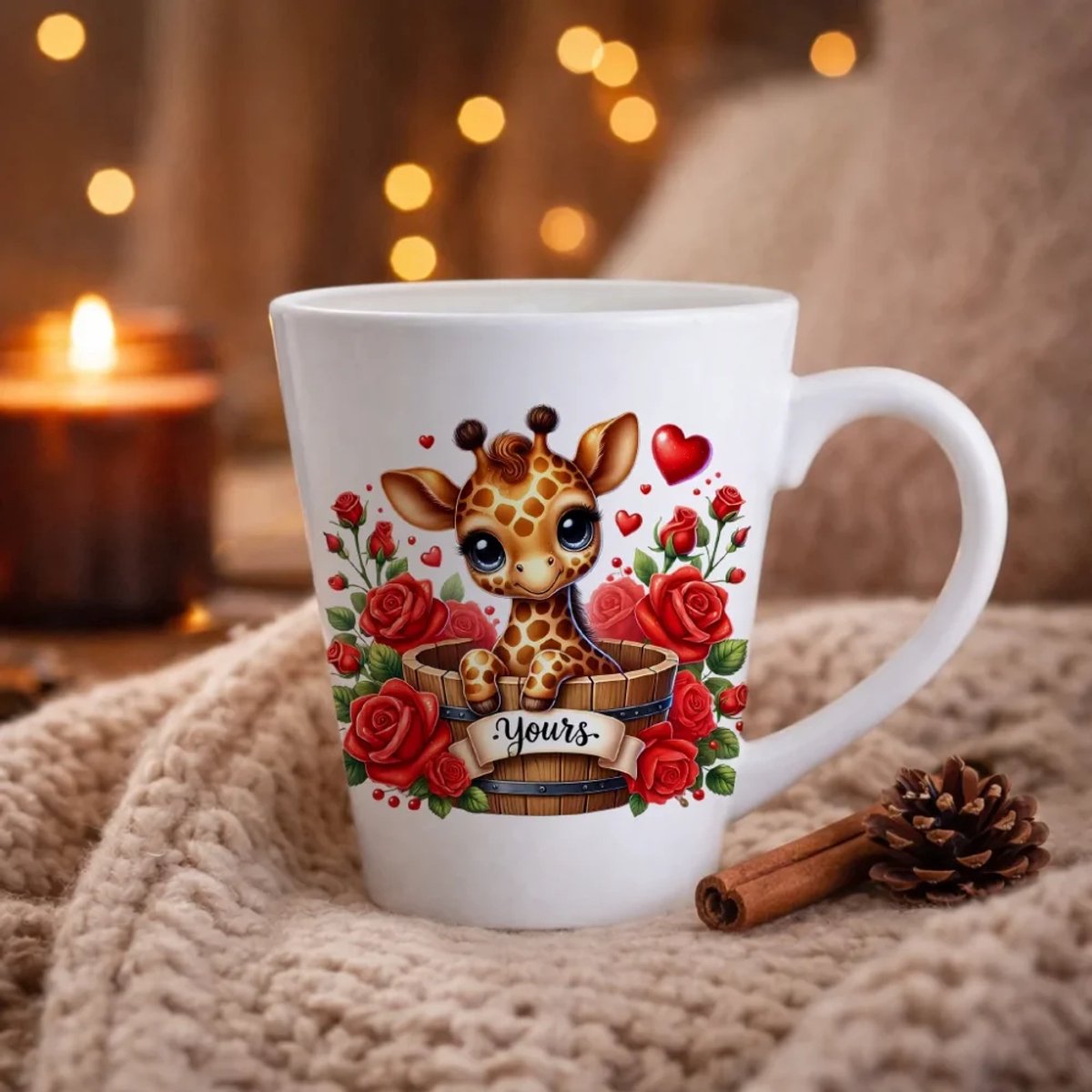 Valentijns Mok 200 ml – Conische Koffiemok – Liefdevol Design – Cadeau voor Valentijnsdag