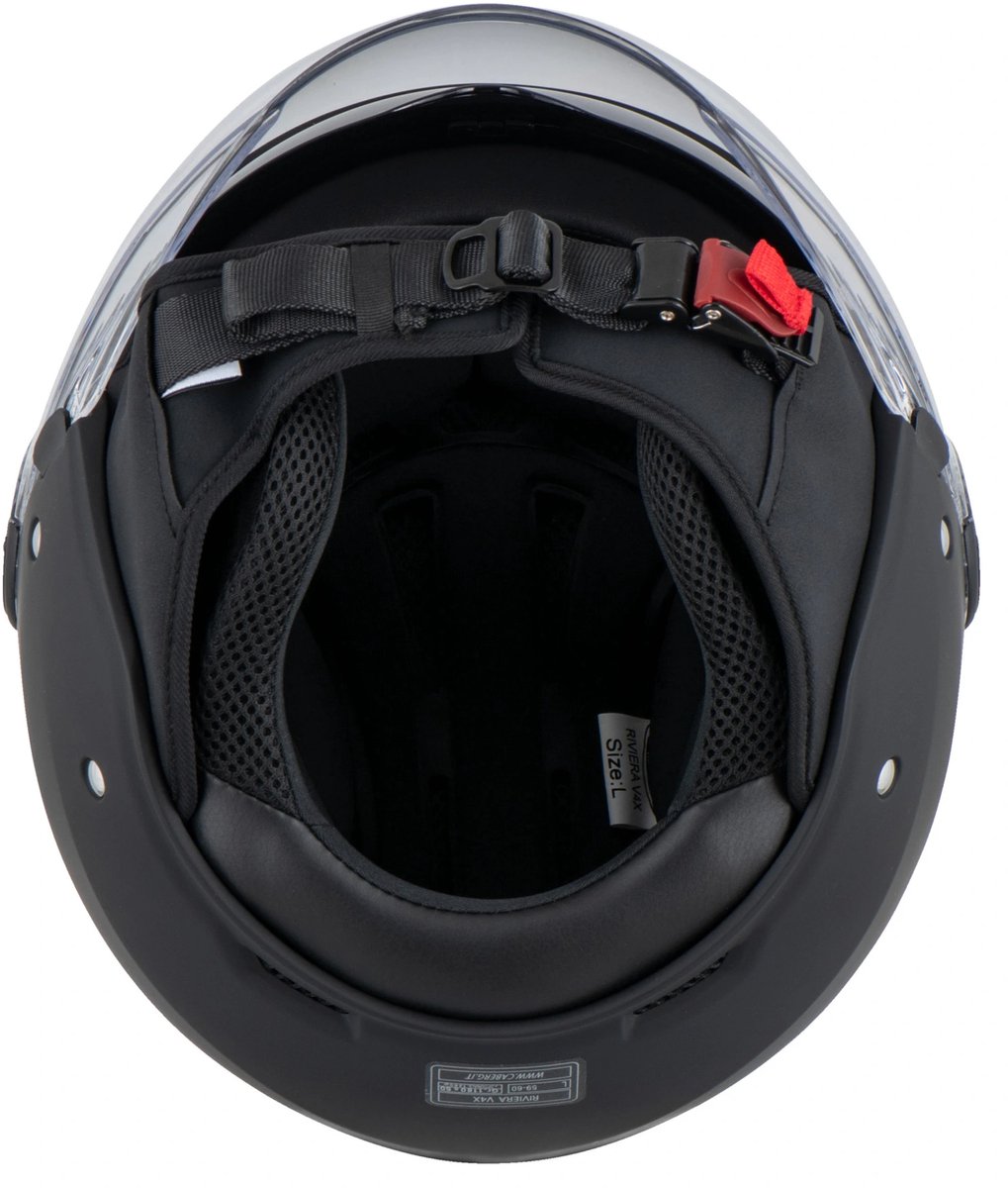 Caberg Riviera-X - Mat Zwarte Motor en Scooter Jethelm met ingebouwd zonnevizier - Maat XL (60 t/m 61 cm hoofdomtrek) - ECE 22.06 Gekeurd – foto 6
