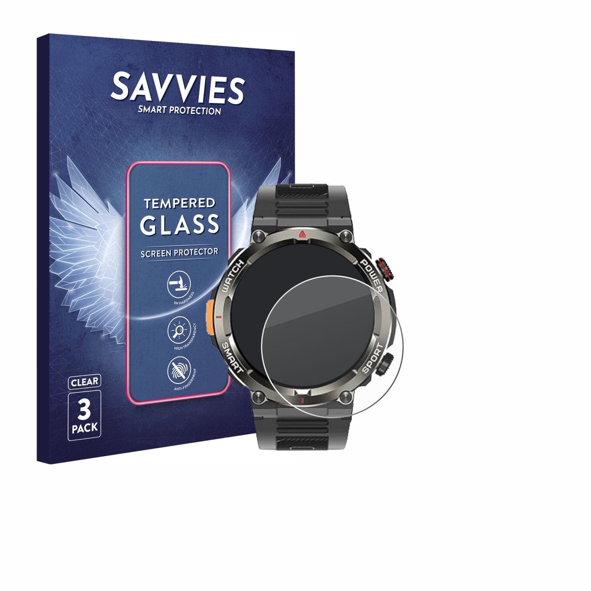 Savvies - Glas Screenprotector voor Iowodo W50 Pro 1.45" - Gehard Beschermglas 9H 3 Stuks