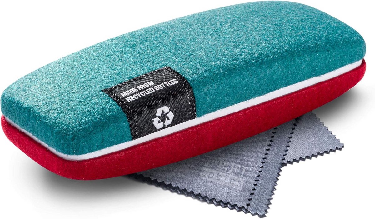 Hardcase brillenkoker met zachte voering en poetsdoek