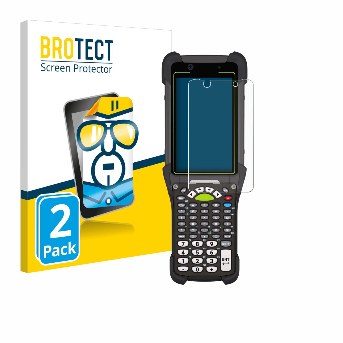 BROTECT - Screenprotector voor Zebra MC9400 - Folie Beschermfolie transparant 2 Stuks