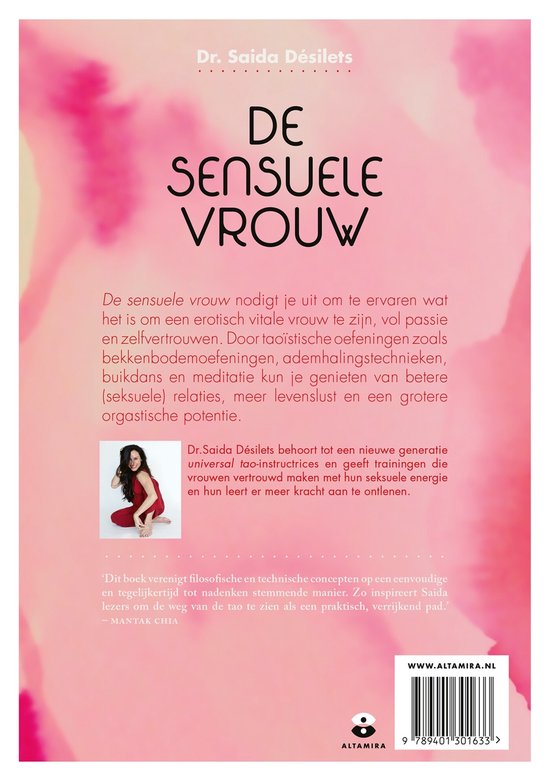 Boekcover met foto van een vrouw op een stoel. Titel: 'DE SENSUELVROUW'. Tekst in het Nederlands.