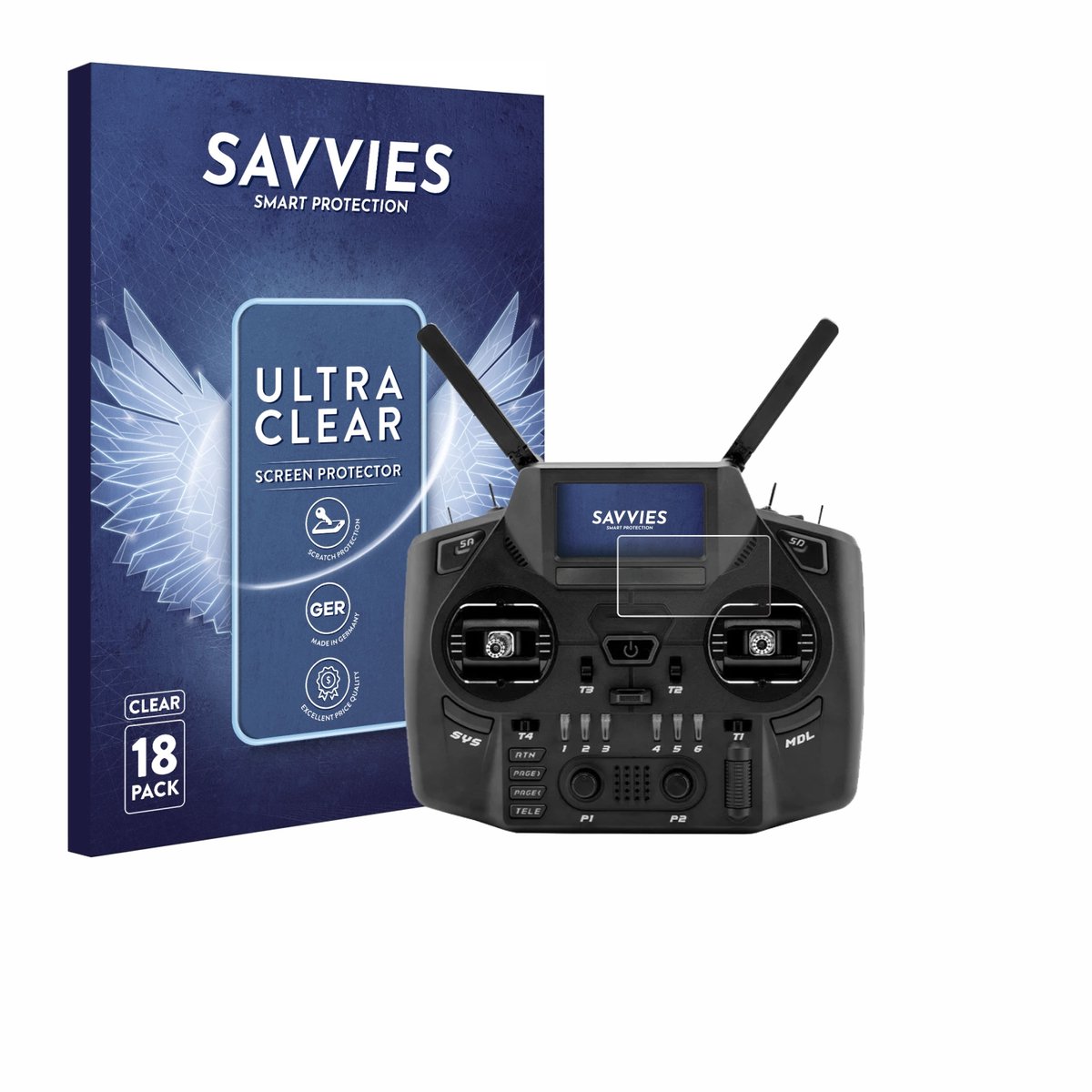 Savvies - Screenprotector voor Radiomaster GX12 - Folie Beschermfolie transparant 18 Stuks