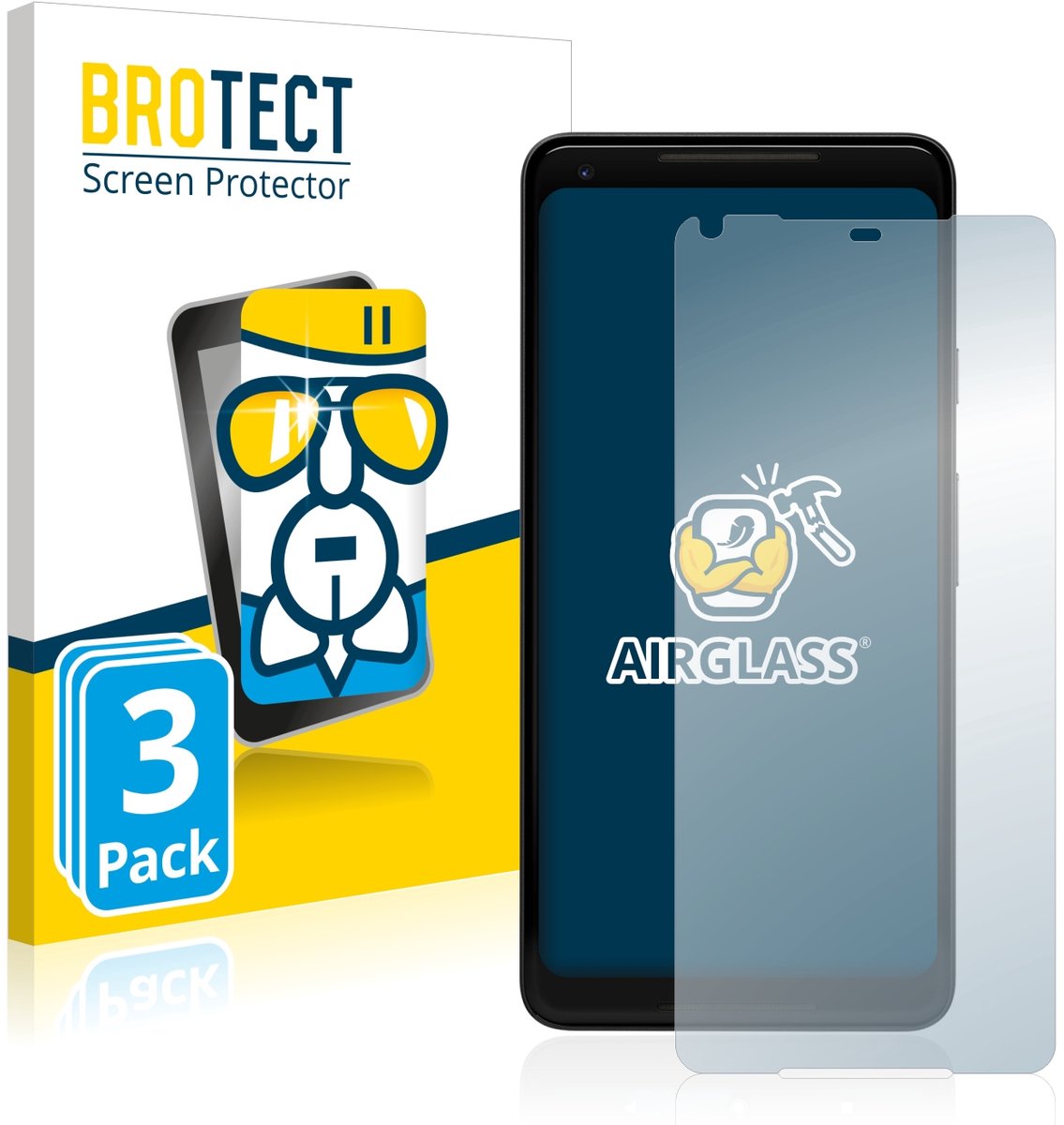 Screenprotector 3 Stuks voor Google Pixel 2 XL Beschermglas transparant