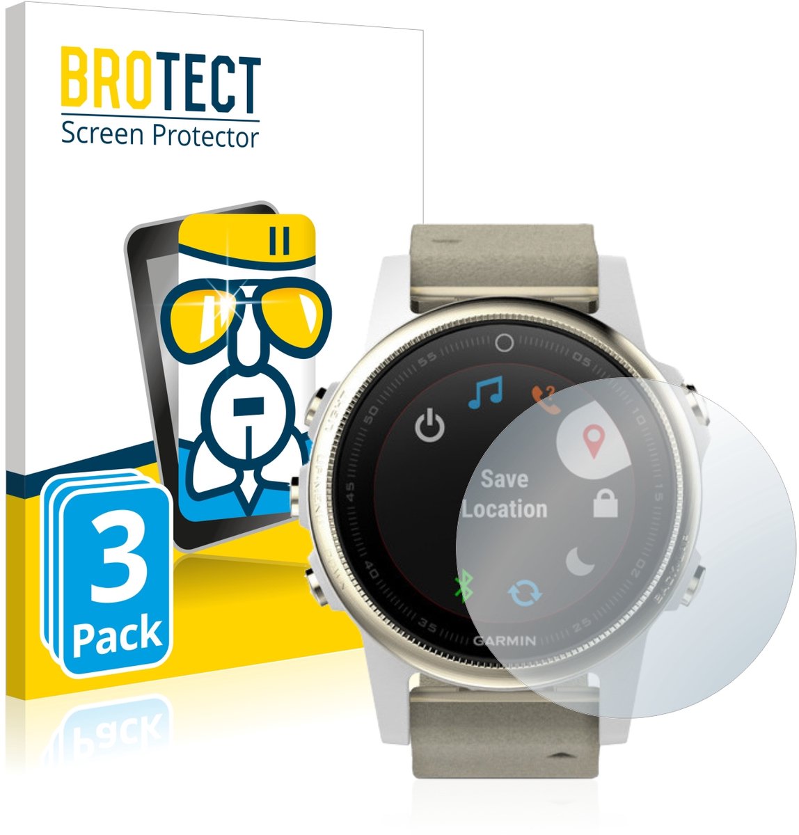 Screenprotector 3 Stuks voor Garmin Fenix 5S (42 mm) Beschermglas transparant