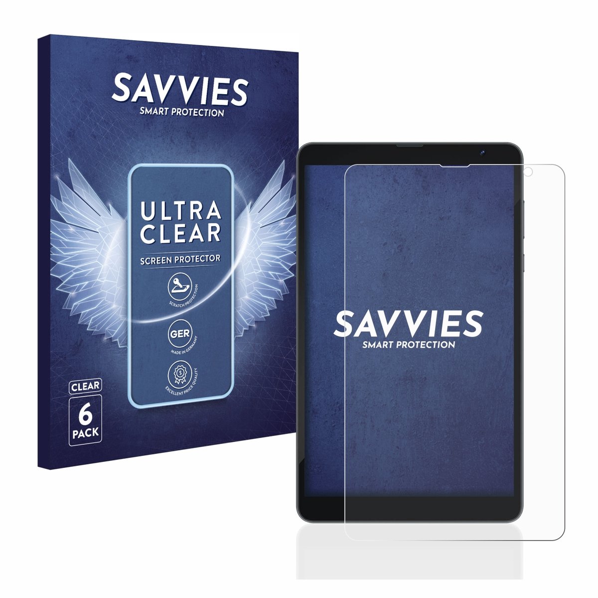 Savvies - Screenprotector voor Blackview Tab 6 - Folie Beschermfolie transparant 6 Stuks