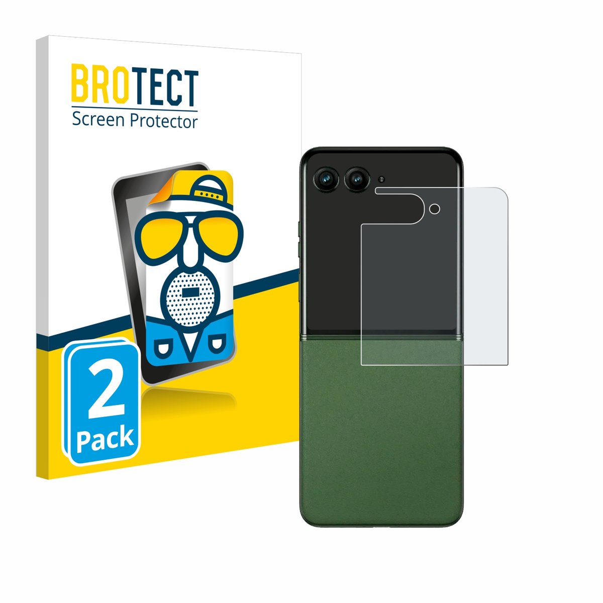 BROTECT - Screenprotector voor Motorola Razr 50 Ultra (Achterdisplay) - Folie Beschermfolie matte 2 Stuks