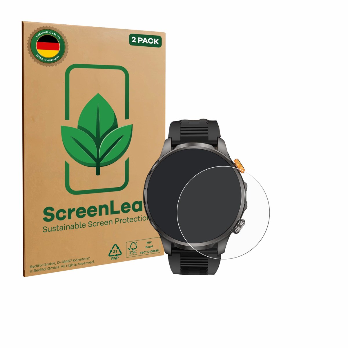 ScreenLeaf - Screenprotector voor Naixues AK90 1.91" - Duurzame schermbescherming Folie Beschermfolie transparant 2 Stuks