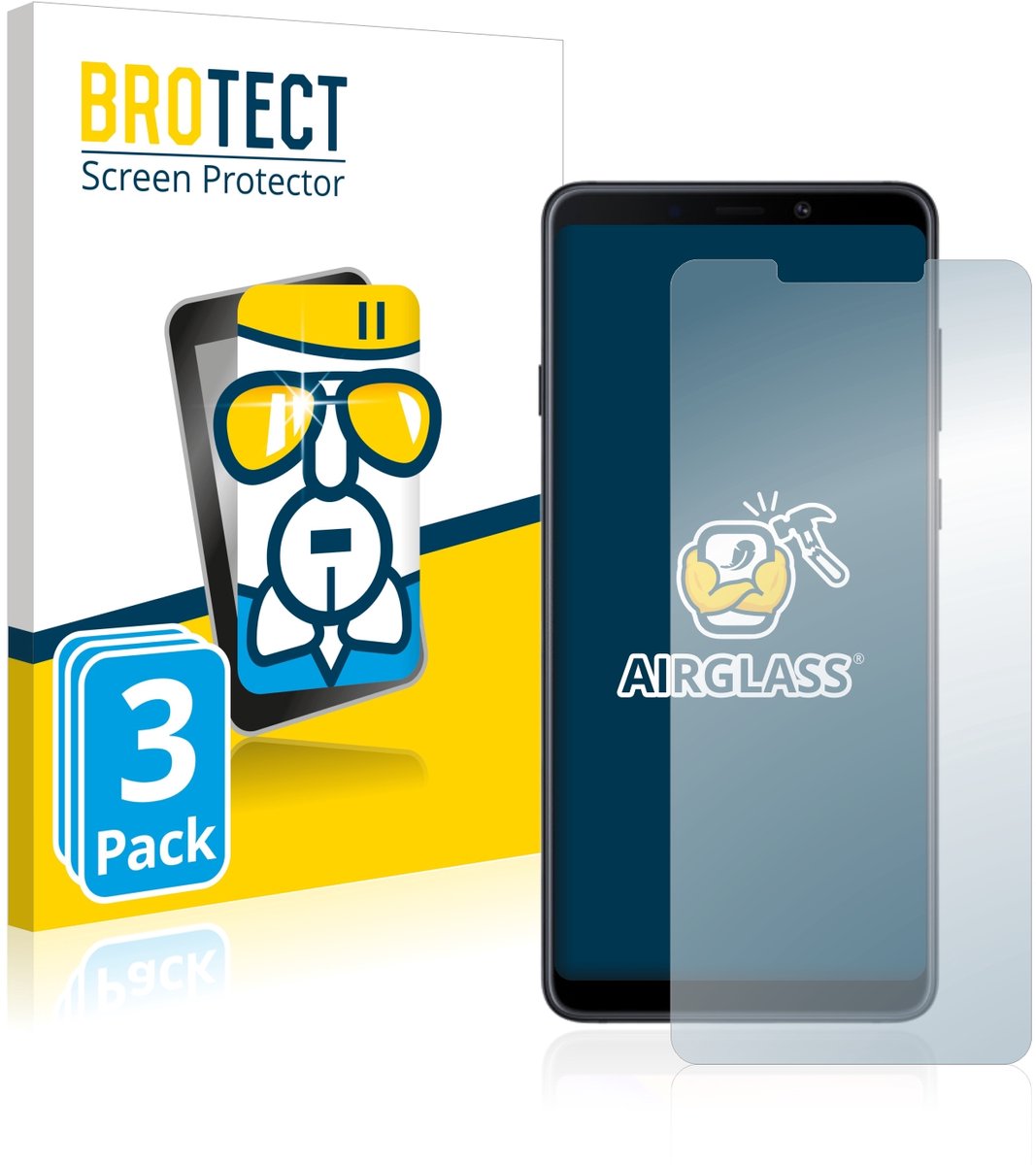 Screenprotector 3 Stuks voor Samsung Galaxy A9 2018 Beschermglas transparant