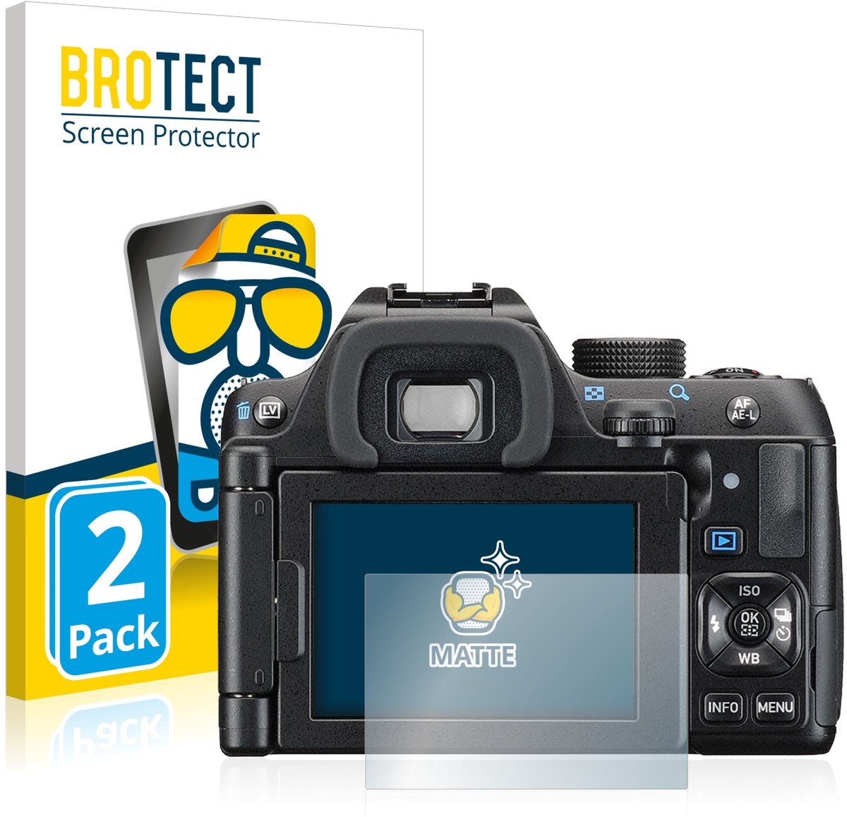 BROTECT - Screenprotector voor Pentax K-70 - Folie Beschermfolie matte 2 Stuks