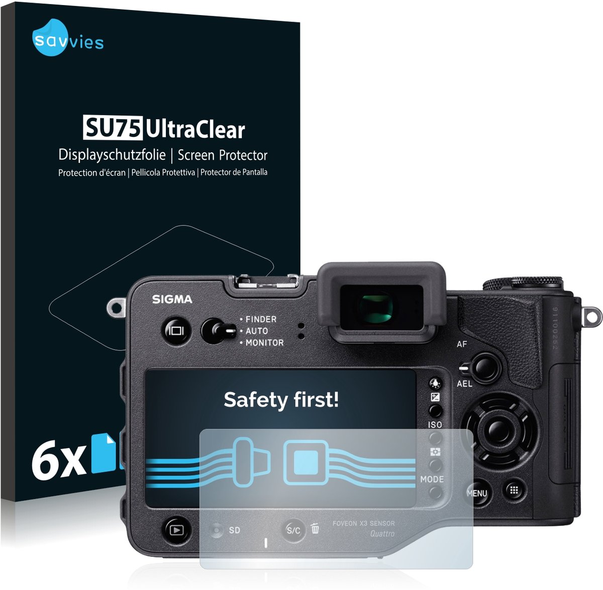 Savvies - Screenprotector voor Sigma SD Quattro - Folie Beschermfolie transparant 6 Stuks