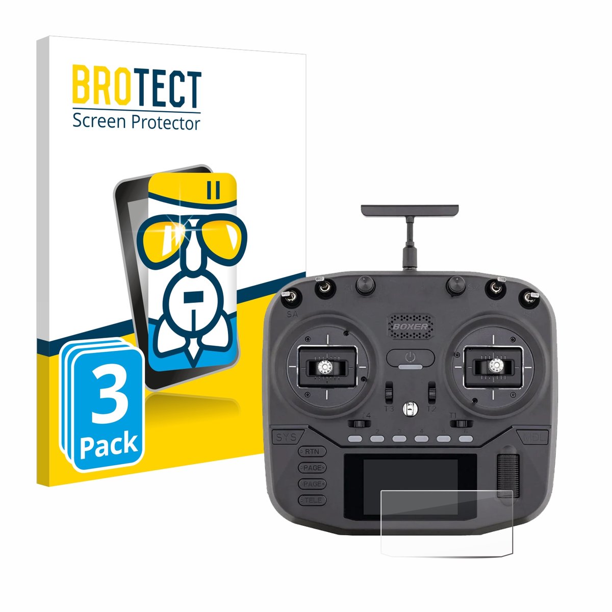 Screenprotector 3 Stuks voor Radiomaster Boxer Beschermglas transparant