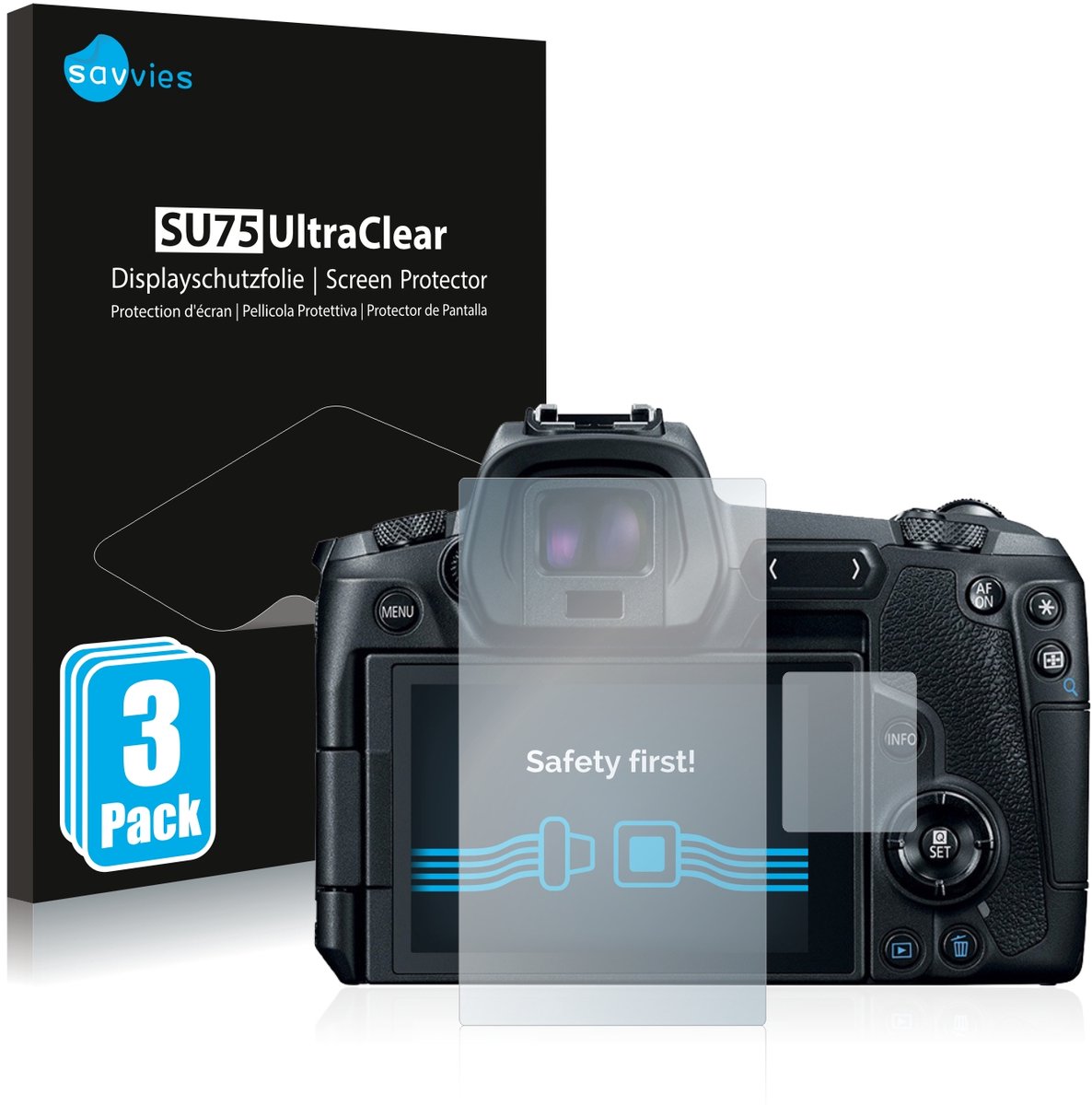 Savvies - Screenprotector voor Canon EOS R - Folie Beschermfolie transparant 6 Stuks
