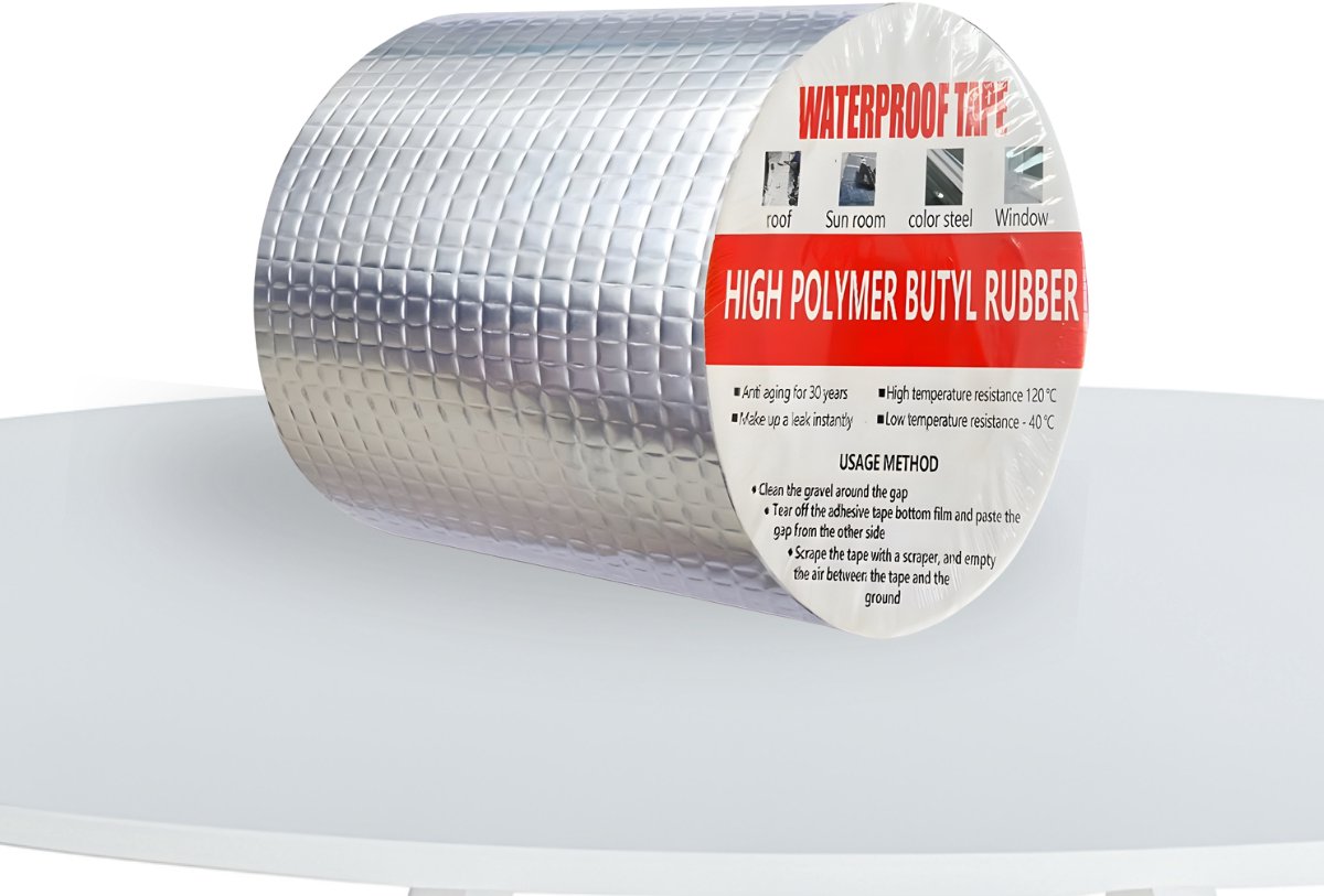 Butyl Tape - 10 cm x 5 M - Waterdichte Reparatietape voor Dak, Goot, Caravan - Aluminium Afwerking