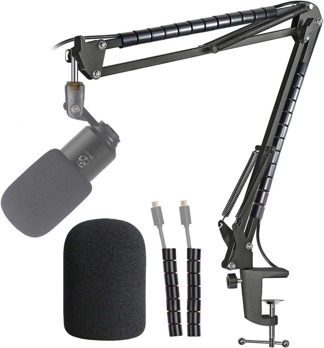 Microfoonstandaard met Boomarm, Foam Voorruit en Kabelmanagement voor Fifine K670 670B USB Microfoon | Streaming & Podcasten
