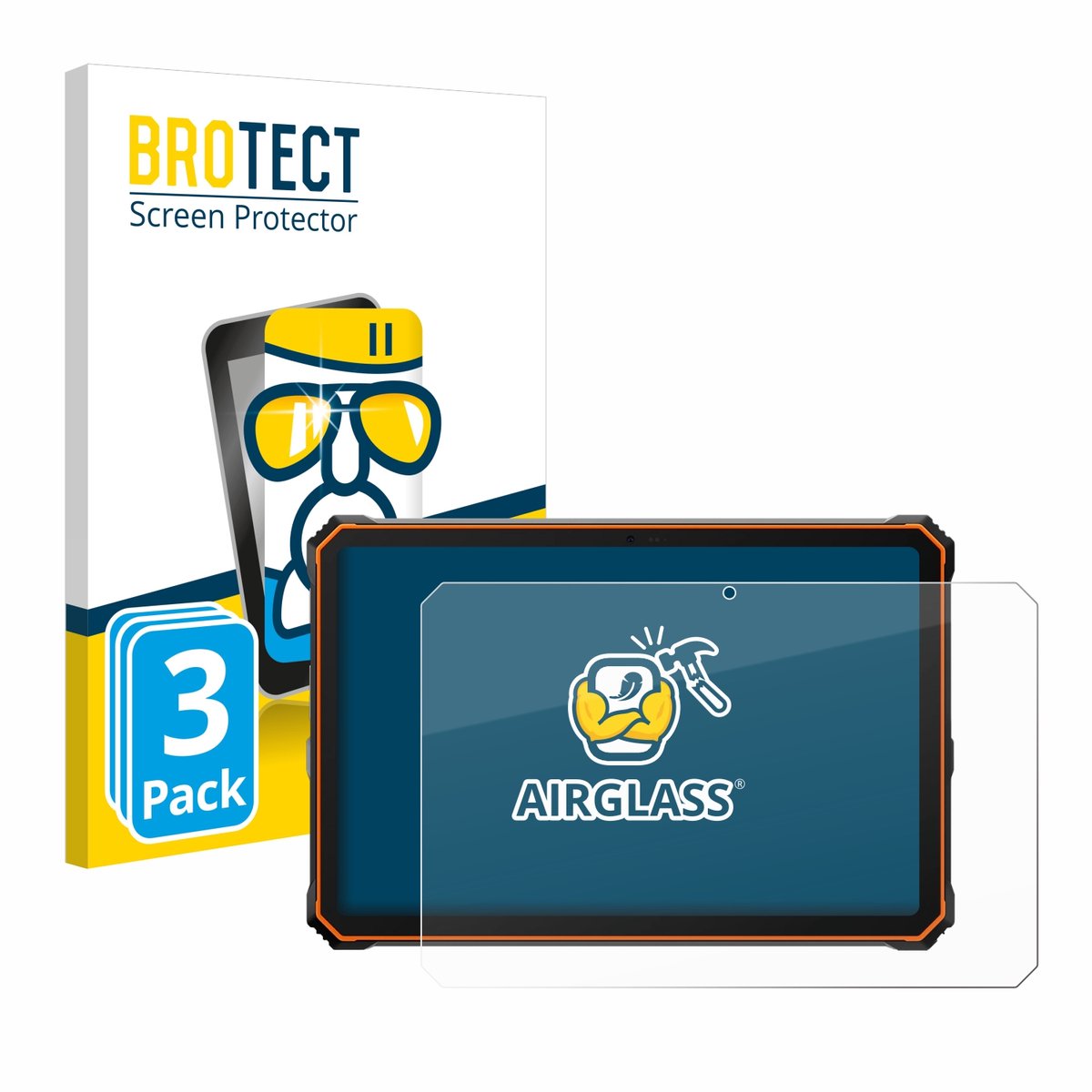 Screenprotector 3 Stuks voor Blackview Active 10 Pro 10.95" Beschermglas transparant