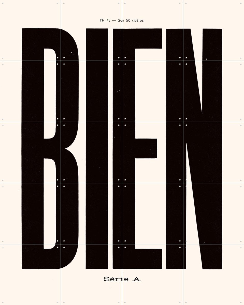 IXXI Bien, Aster Edition - 80 x 100 cm - Gratis ophangtool - Grote wanddecoratie en posters - Minimalisme, Grafisch Ontwerp, Typografie, Typografie