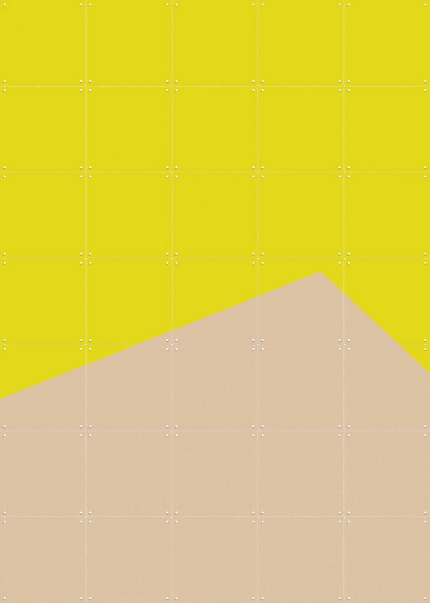 IXXI Color blocking - Yellow Beige, Allon Dery - 100 x 140 cm - Gratis ophangtool - Grote wanddecoratie en posters - Abstract, Kleurrijk, Grafisch