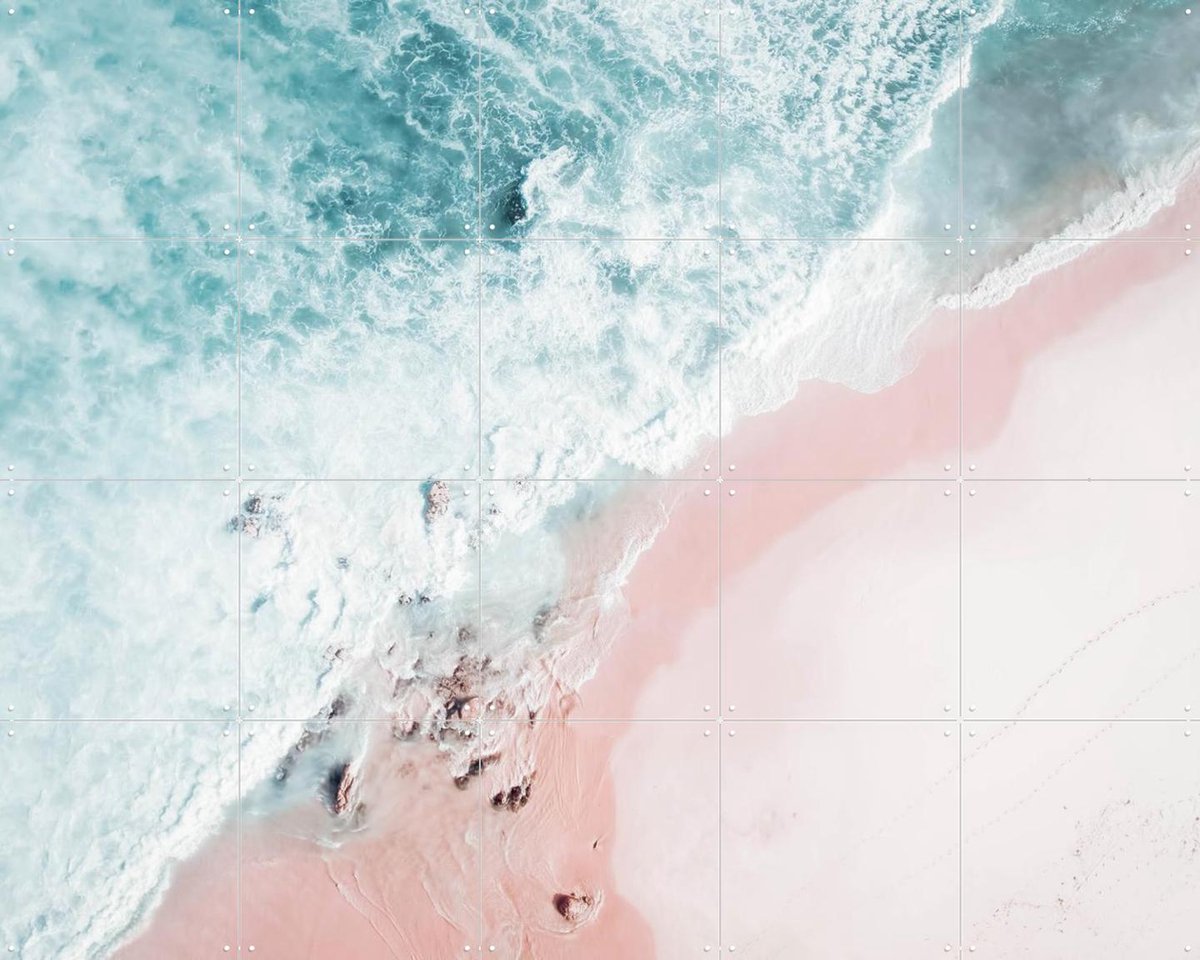 IXXI Aerial Ocean Swirl, Ingrid Beddoes - 100 x 80 cm - Gratis ophangtool - Grote wanddecoratie en posters - Kleurrijk, Fotografie, Slaapkamer