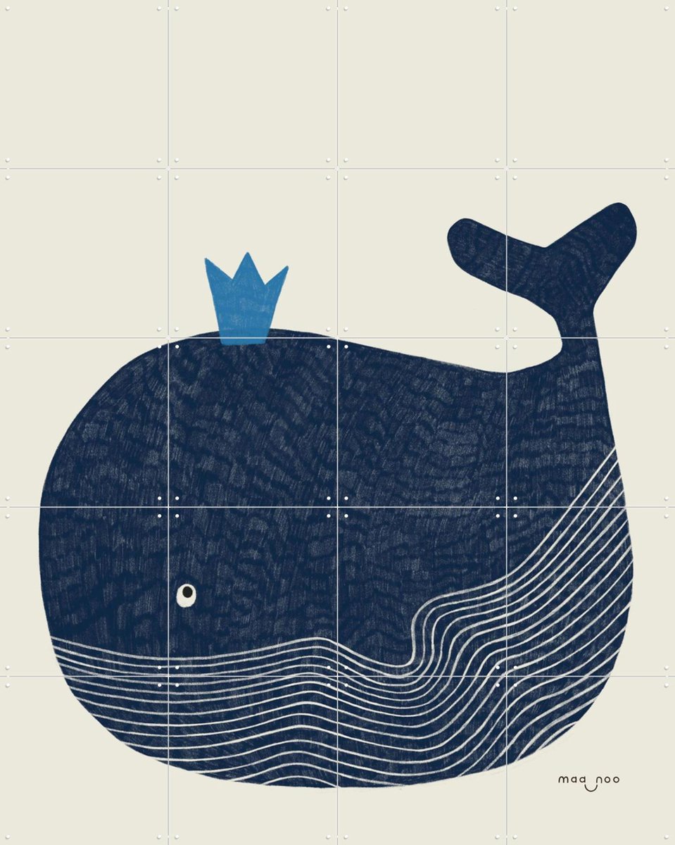IXXI King of the Ocean, Maa-noo - 80 x 100 cm - Gratis ophangtool - Grote wanddecoratie en posters - Illustraties, Grafisch Ontwerp, Minimalisme