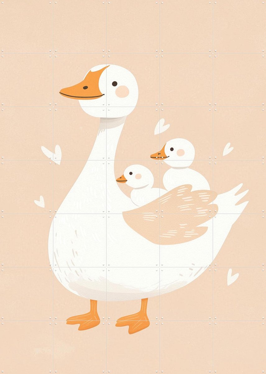 IXXI Goosemommy, Treechild & Various - 100 x 140 cm - Gratis ophangtool - Grote wanddecoratie en posters - Fantasierijk, Cartoonesk, Speels