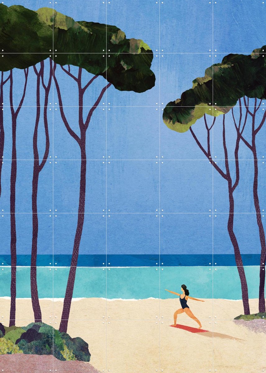 IXXI Yoga Girl, Henry Rivers - 100 x 140 cm - Gratis ophangtool - Grote wanddecoratie en posters - Kleurrijk, Grafisch Ontwerp, Speels, Illustraties