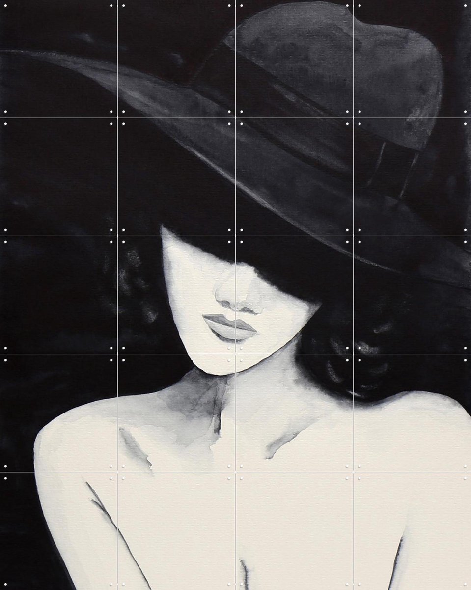 IXXI In the Shadow, Natalie Bruns - 80 x 100 cm - Gratis ophangtool - Grote wanddecoratie en posters - Minimalisme, Woonkamer, Slaapkamer, Portretten