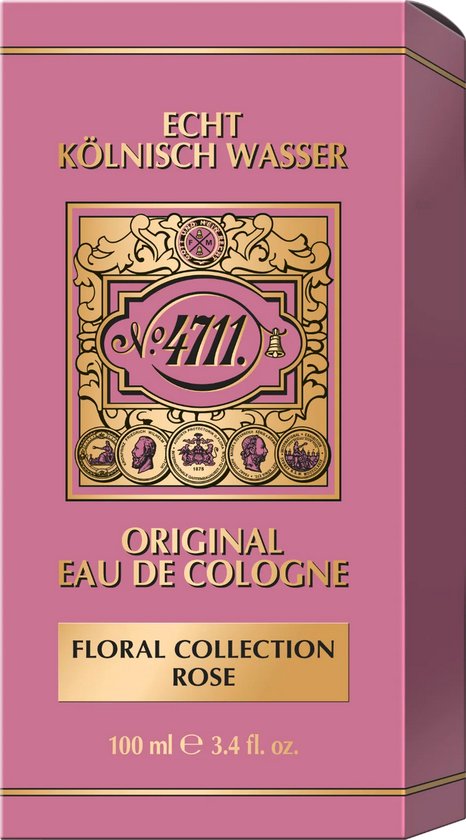 Doos 4711 Eau de Cologne Floral Collection Rose 100 ml in roze en goud.