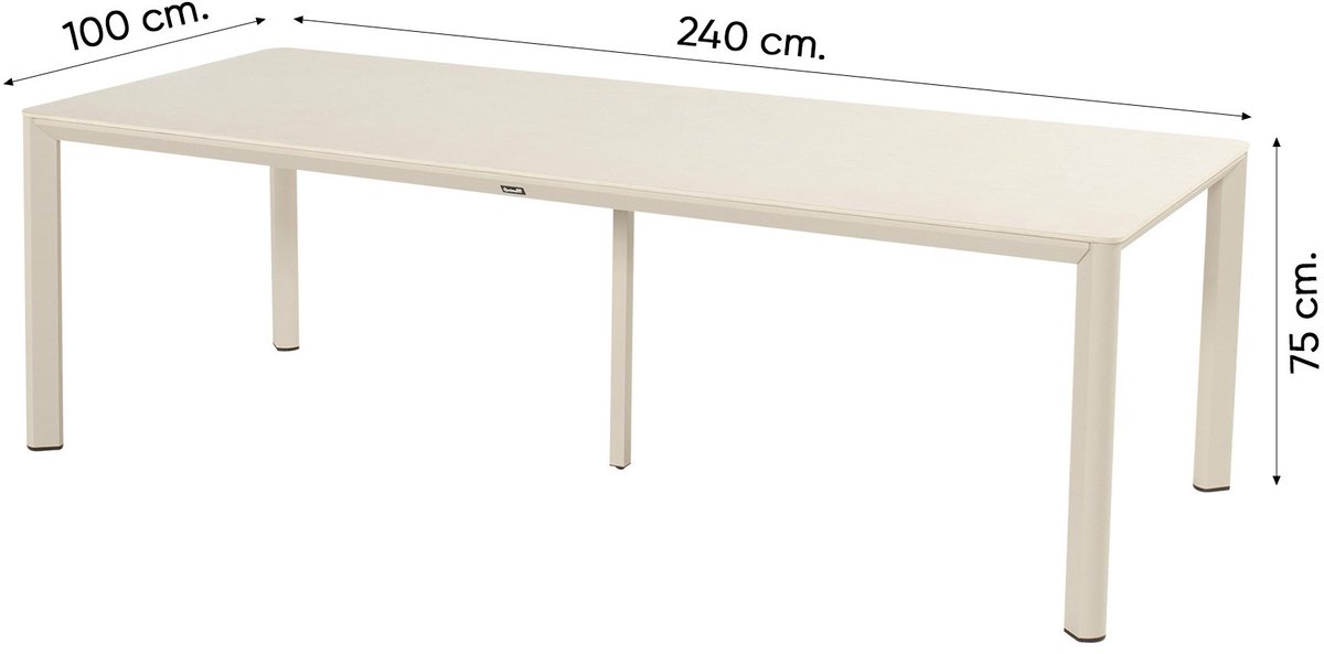 Hartman Kyra table à manger de jardin 240x100 cm - Latte