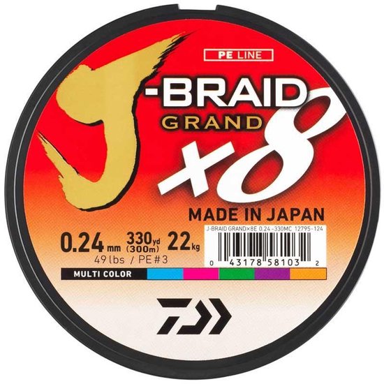 Daiwa J-braid Grand X8 150m - Multi Couleur Multi Couleur 0,16 Mm