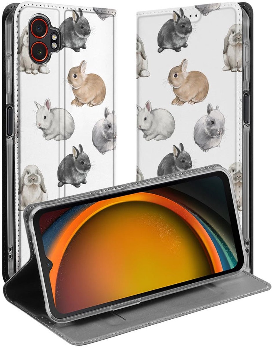 Bookcase Samsung Galaxy Xcover 7 Pro Konijntjes