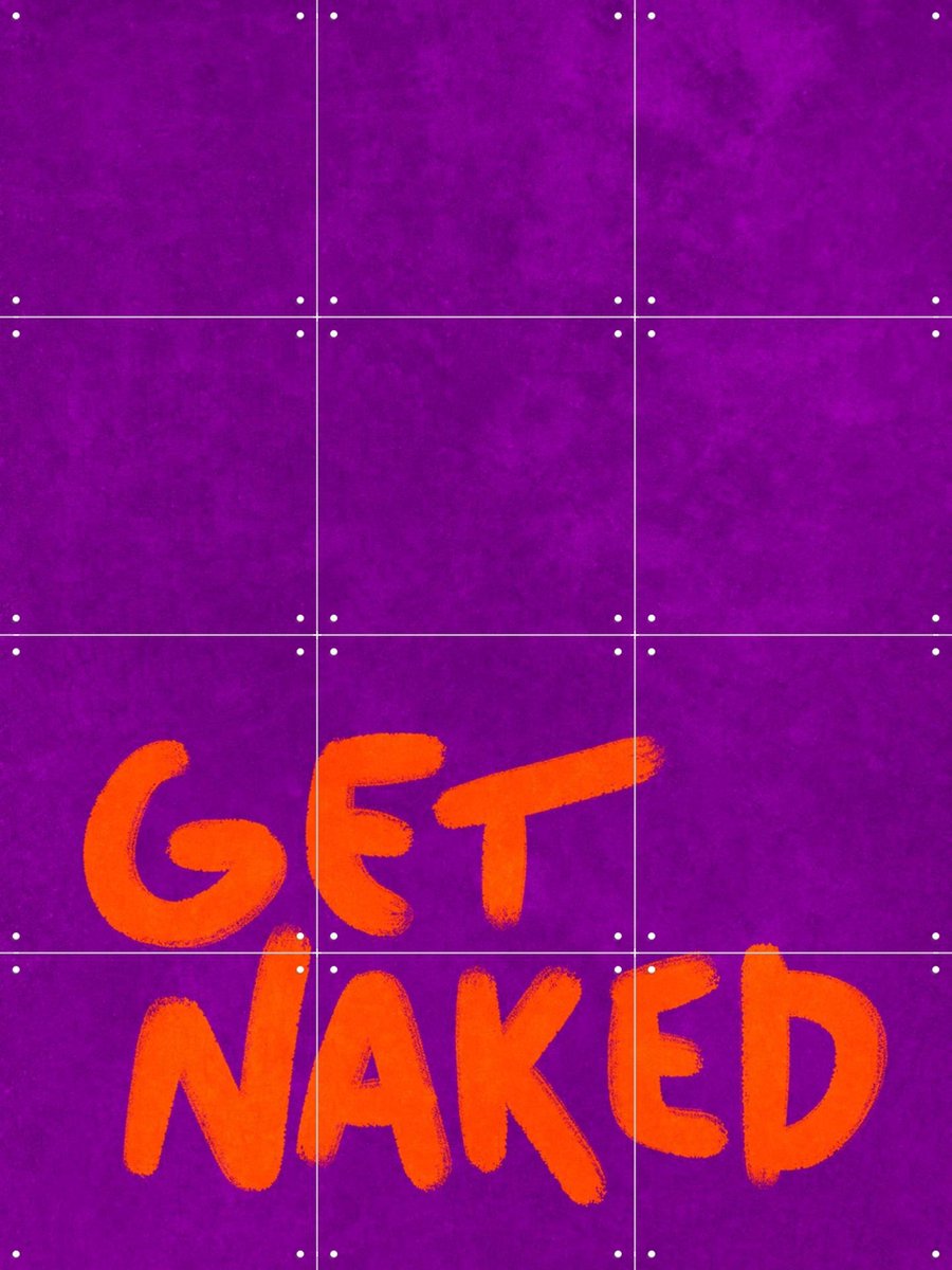 IXXI Get Naked, Raissa Oltmanns - 60 x 80 cm - Gratis ophangtool - Grote wanddecoratie en posters - Typografie, Pop art, Grafisch Ontwerp