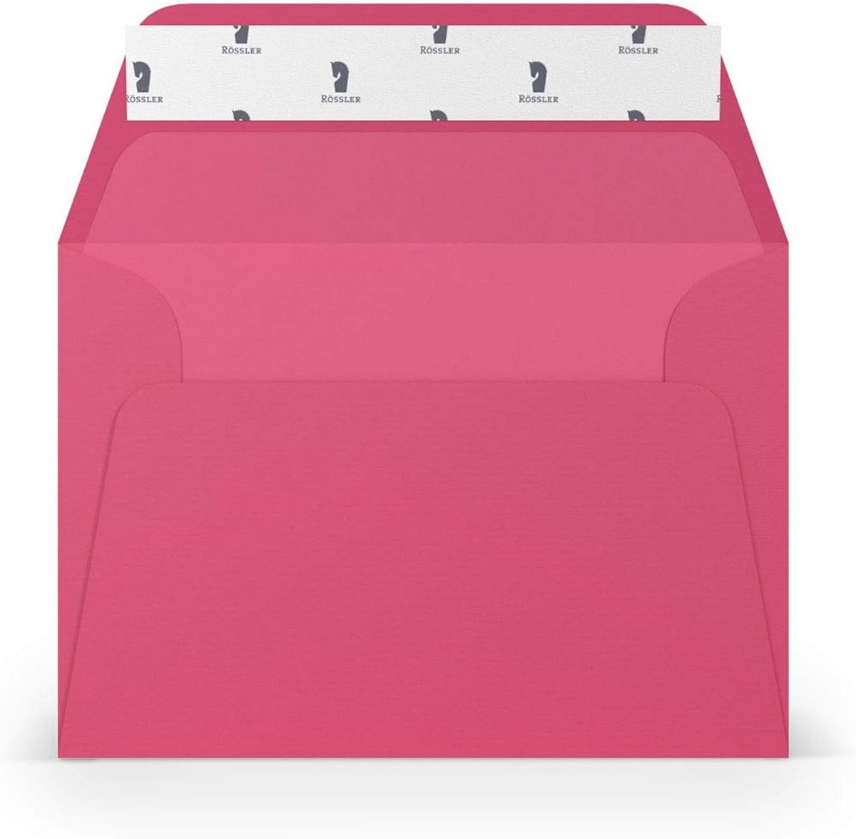 C6 Enveloppen Zelfklevend met Zijdevoering 100g/m² Fuchsia Geribbeld Magenta Roze 11,4 x 16,2 cm