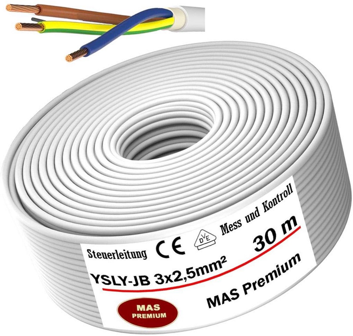 Flexibele Stuurkabel 3x2.5mm² - Schermkabel voor Machinebouw en Installatie (30m)