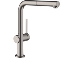 Hansgrohe M54 - Talis keukenkraan met uittrekbare vuistdouche, sBox, geborsteld zwart chroom 72808340